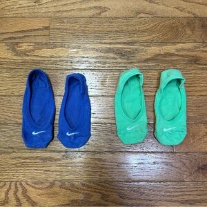 Nike Blue and Green No-Show Socks Set